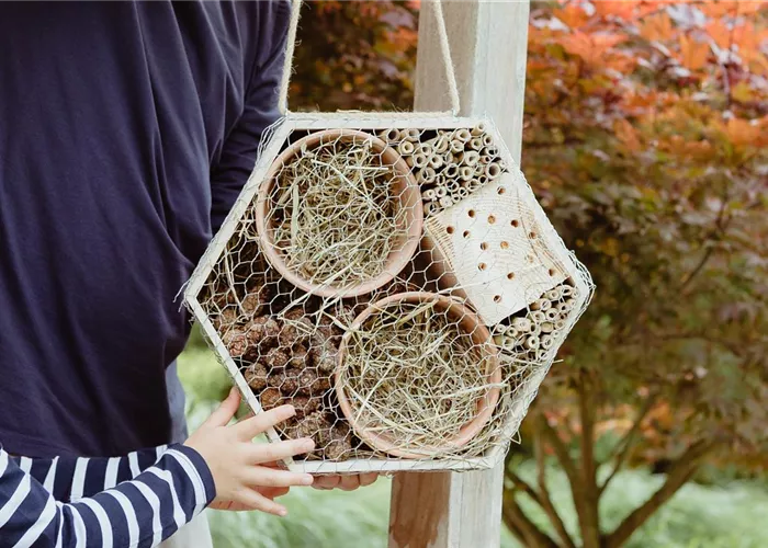 Ein Insektenhotel im Garten - Urlaub für kleine Nützlinge. Ein Insektenhotel im Garten - Urlaub für kleine Nützlinge.